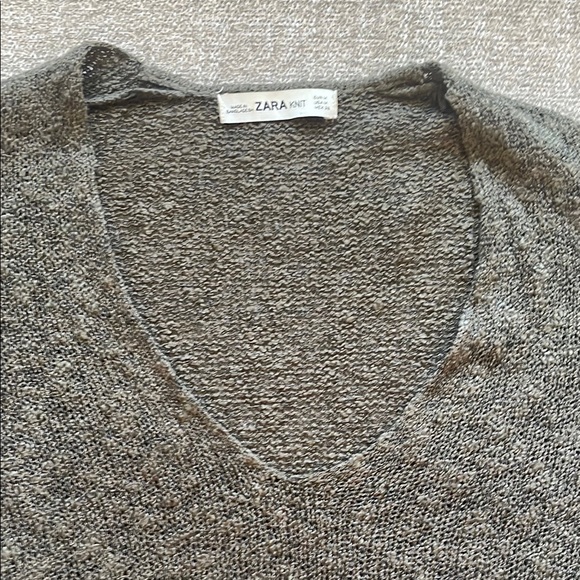 Zara Knit Dark Green Women Size M V-Neck Sweater - Picture 5 of 6